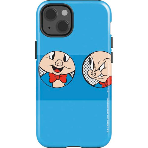 Looney Tunes Porky Pig Two Circles iPhone 15 Impact Case